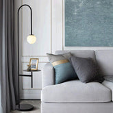Minimalist Coffee Table Black Glass Floor Lamp